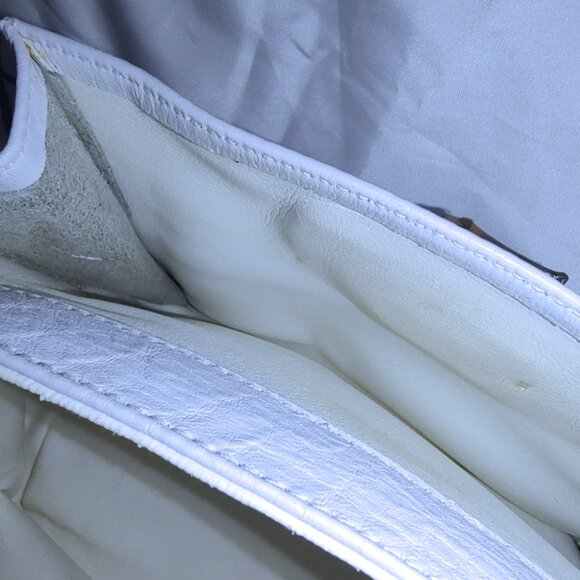 Furla 1927 leather bamboo shoulder bag w/dusty EUC - Picture 10 of 12